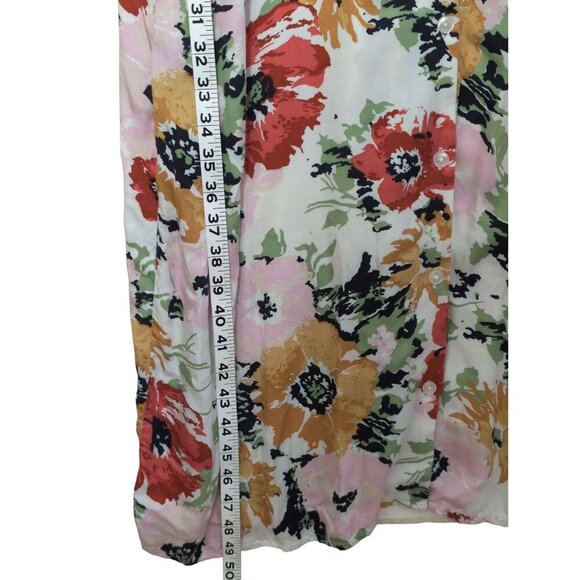 Volcom Dress Women XL 12 Floral Midi Sleeveless Button Front Beach Cottagecore - Picture 10 of 10